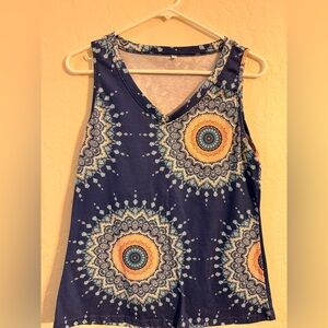 Mandala Print Sleeveless Top
